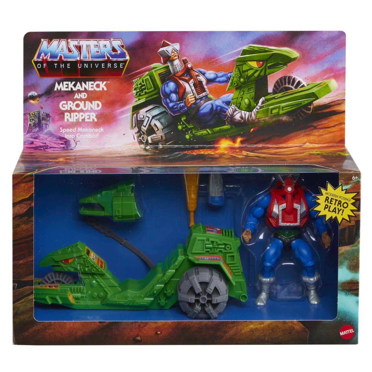 Masters of the Universe Origins Action Figure Set Featuring Ground Ripper Vehicle and Mekaneck Character