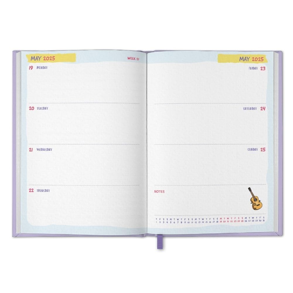 2025 Friends-themed A5 Hardcover Weekly View Diary with Elastic Closure and Bookmark