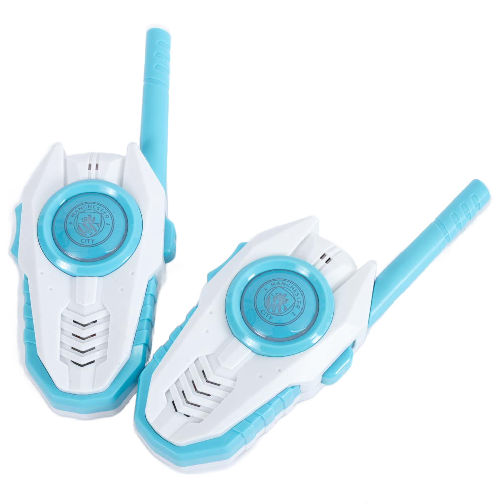 Compact and Durable Manchester City FC Branded Walkie Talkie Set for Outdoor Use