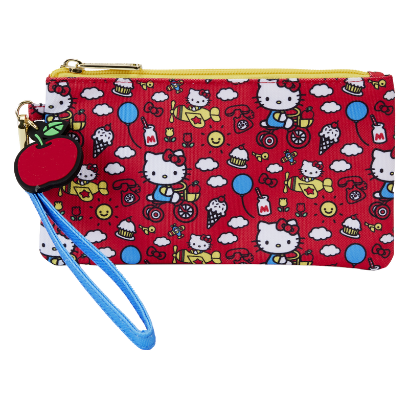 Loungefly Sanrio Hello Kitty 50th Anniversary All-Over Print Nylon Zipper Pouch Wristlet Wallet for Fashionable Storage