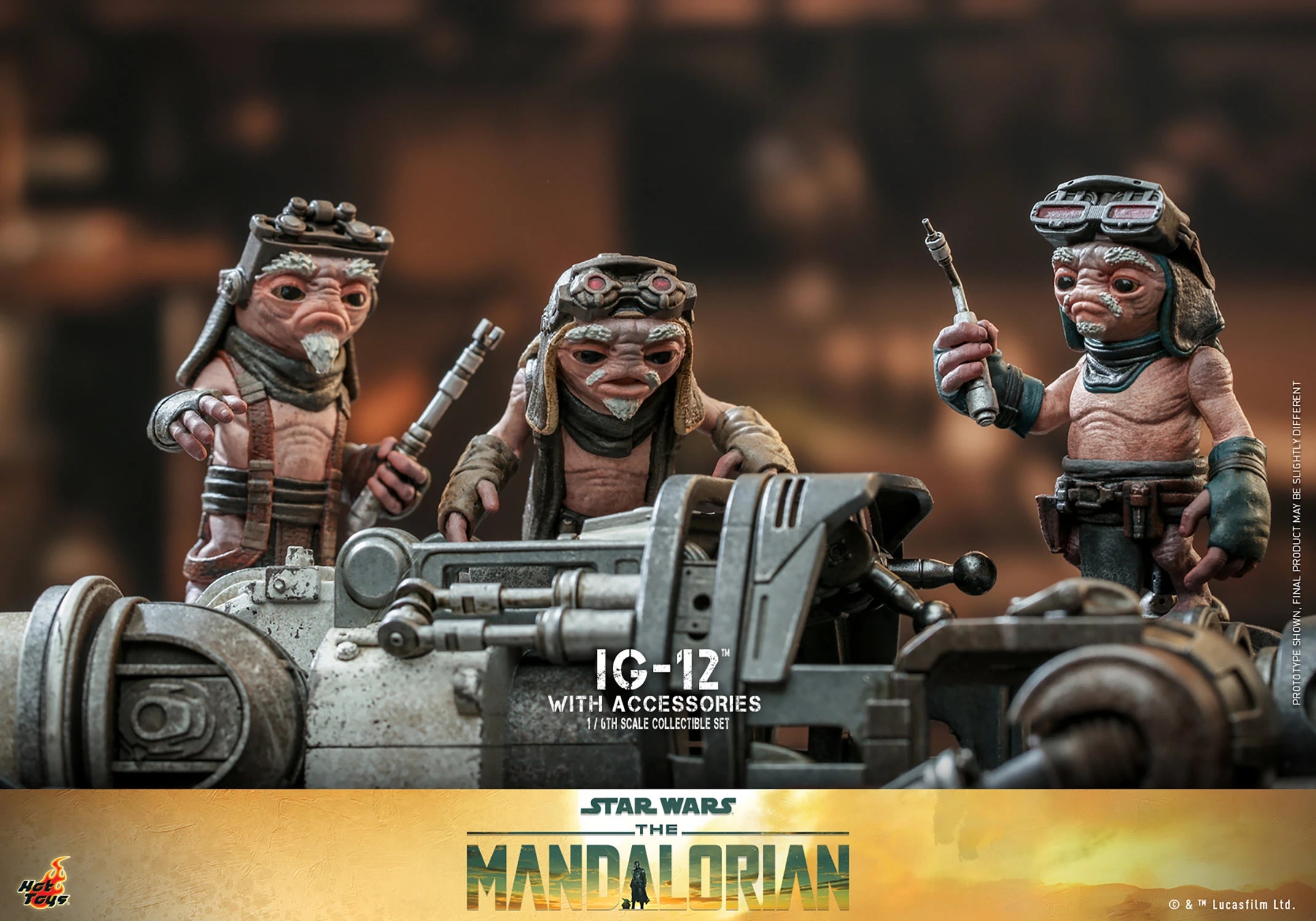 Hot Toys 1/6 Scale Mandalorian IG-12, Grogu & Accessories Collectible Set