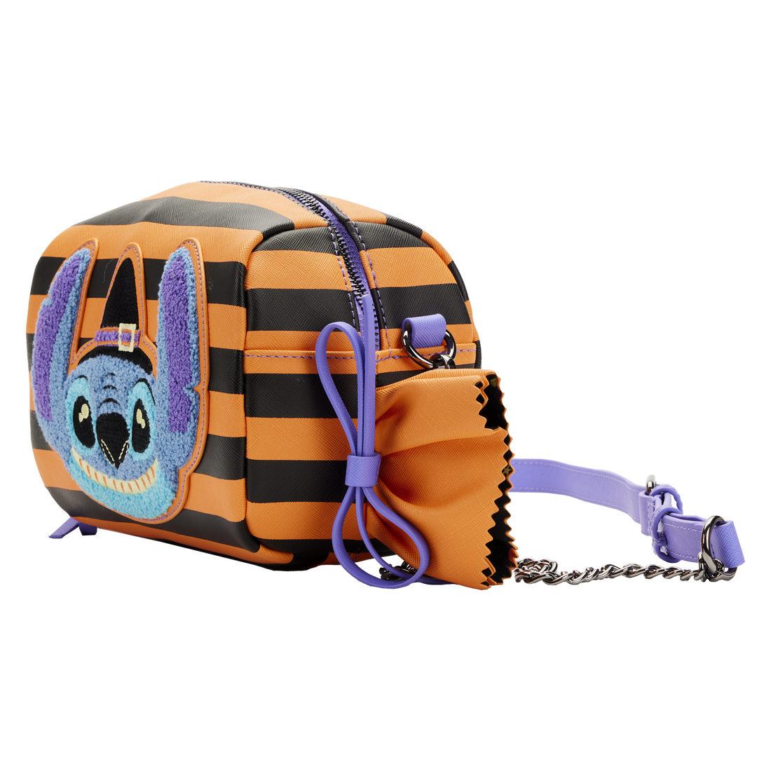 Loungefly Disney Lilo & Stitch Themed Striped Halloween Candy Wrapper Style Crossbody Shoulder Bag for Fashion Lovers