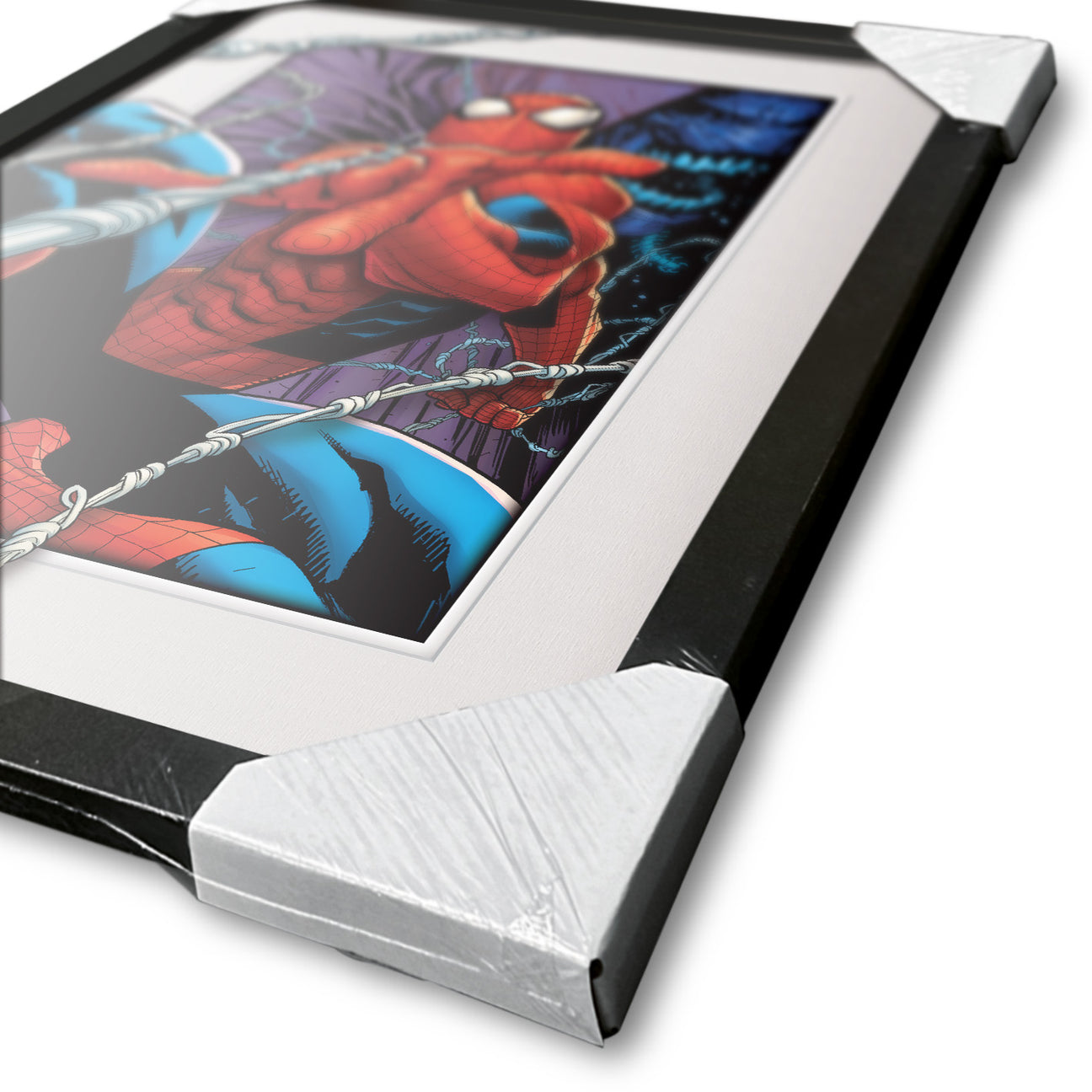 3D Effect Framed Collector Print of Swinging Marvel Comics Spider - Man, 30 x 40 cm