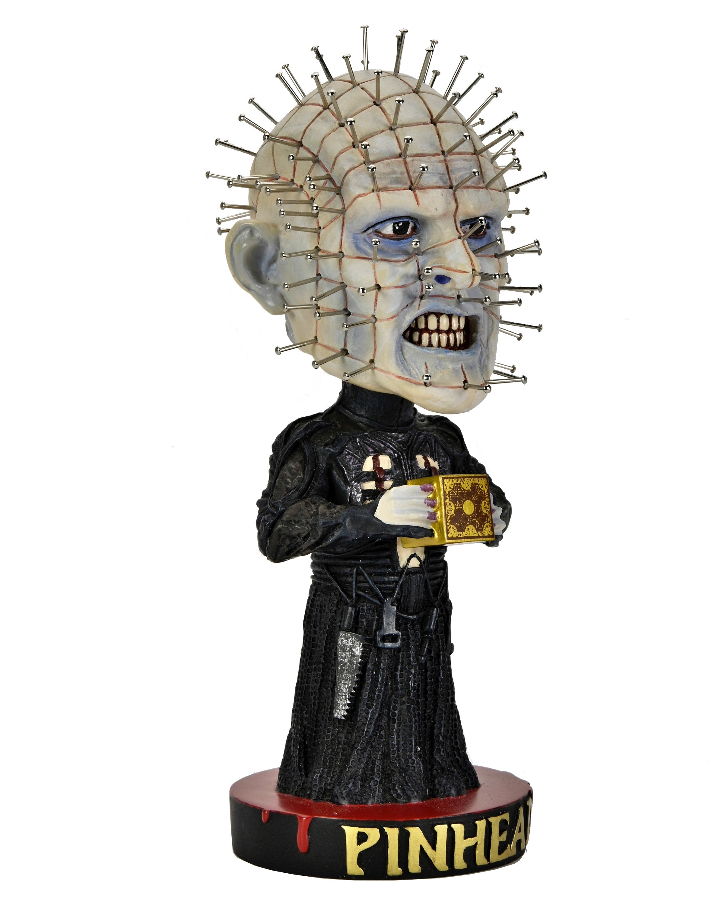 Collectible Hellraiser Pinhead Bobble - Head Knocker with Hand - Inserted Pins