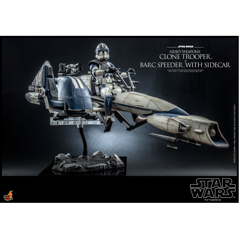 Hot Toys 1:6 Scale Star Wars Clone Wars Heavy - Weapons Trooper & BARC Speeder with Sidecar Set