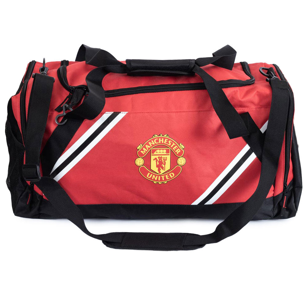 Manchester United Football Club Core Striped Sports Holdall Bag