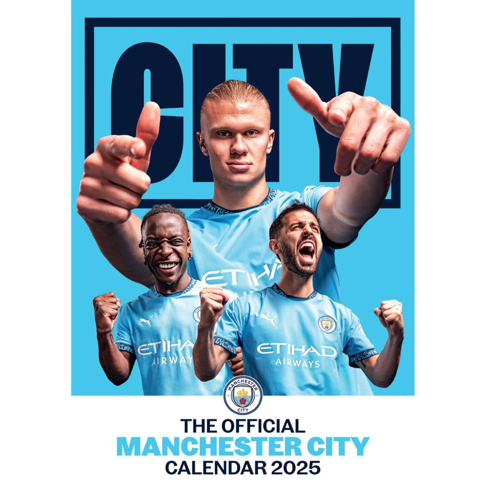 2025 A3 Manchester City FC Wall Calendar with Star Players