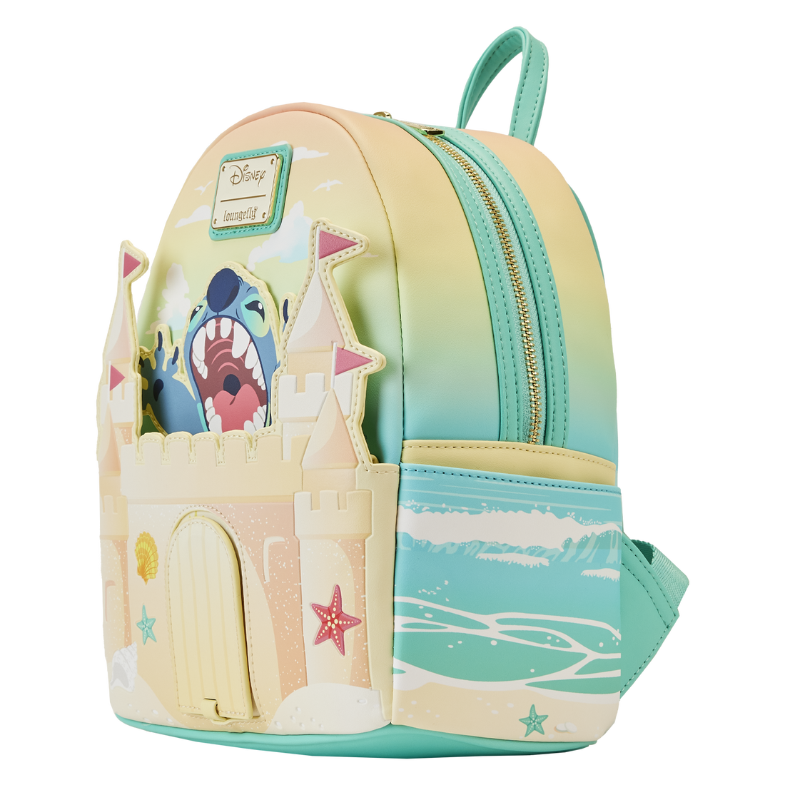 Loungefly Brand Lilo & Stitch Themed Sandcastle Beach Surprise Mini Backpack for Fashion Lovers