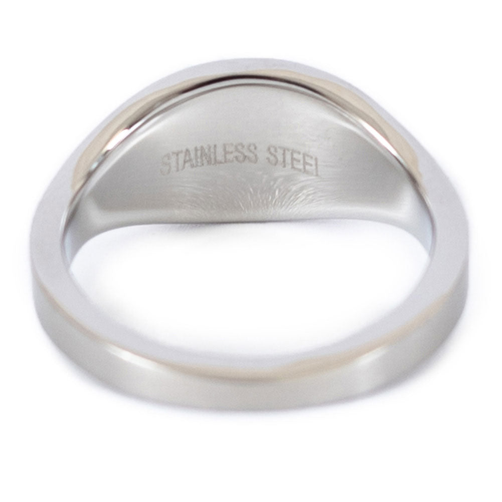 Small Oval Stainless Steel Ring with Engraved Liverpool FC Crest