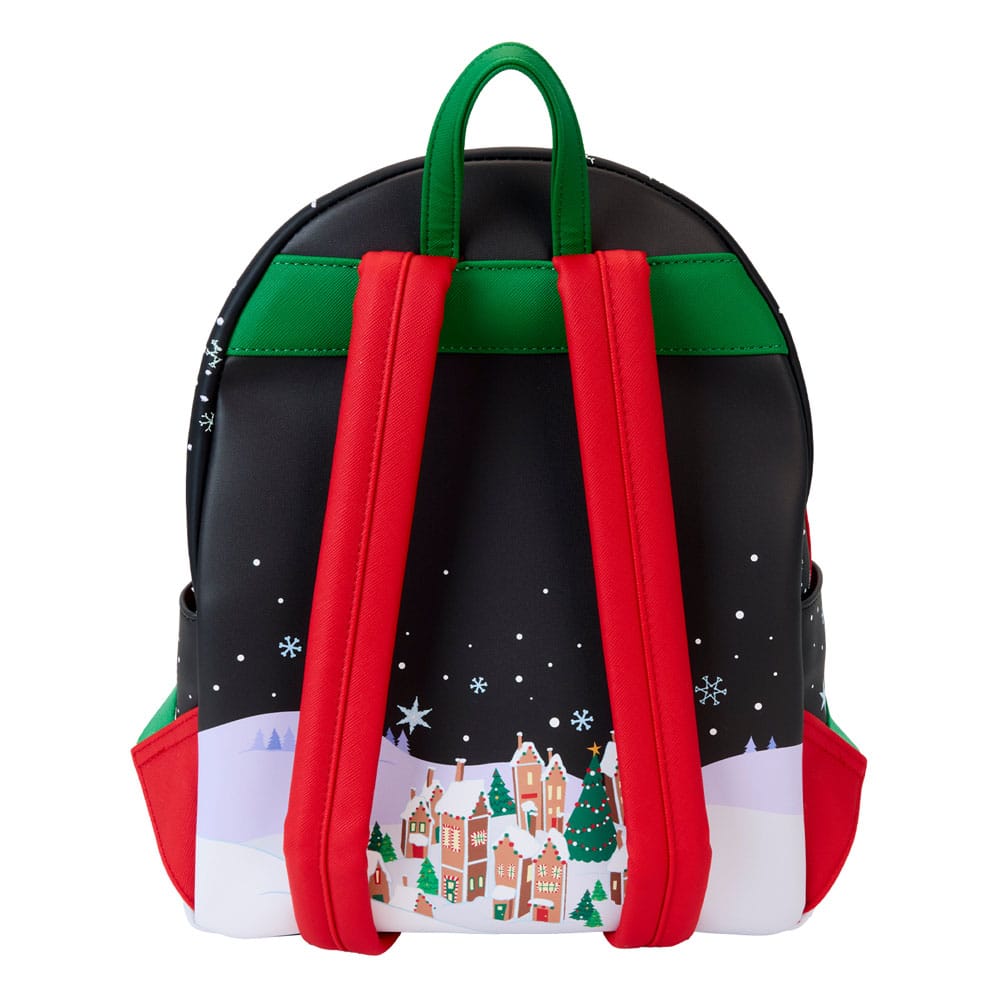 Loungefly Brand Disney The Nightmare Before Christmas Christmas Town Themed Fashionable Mini Backpack for Travel and Daily Use