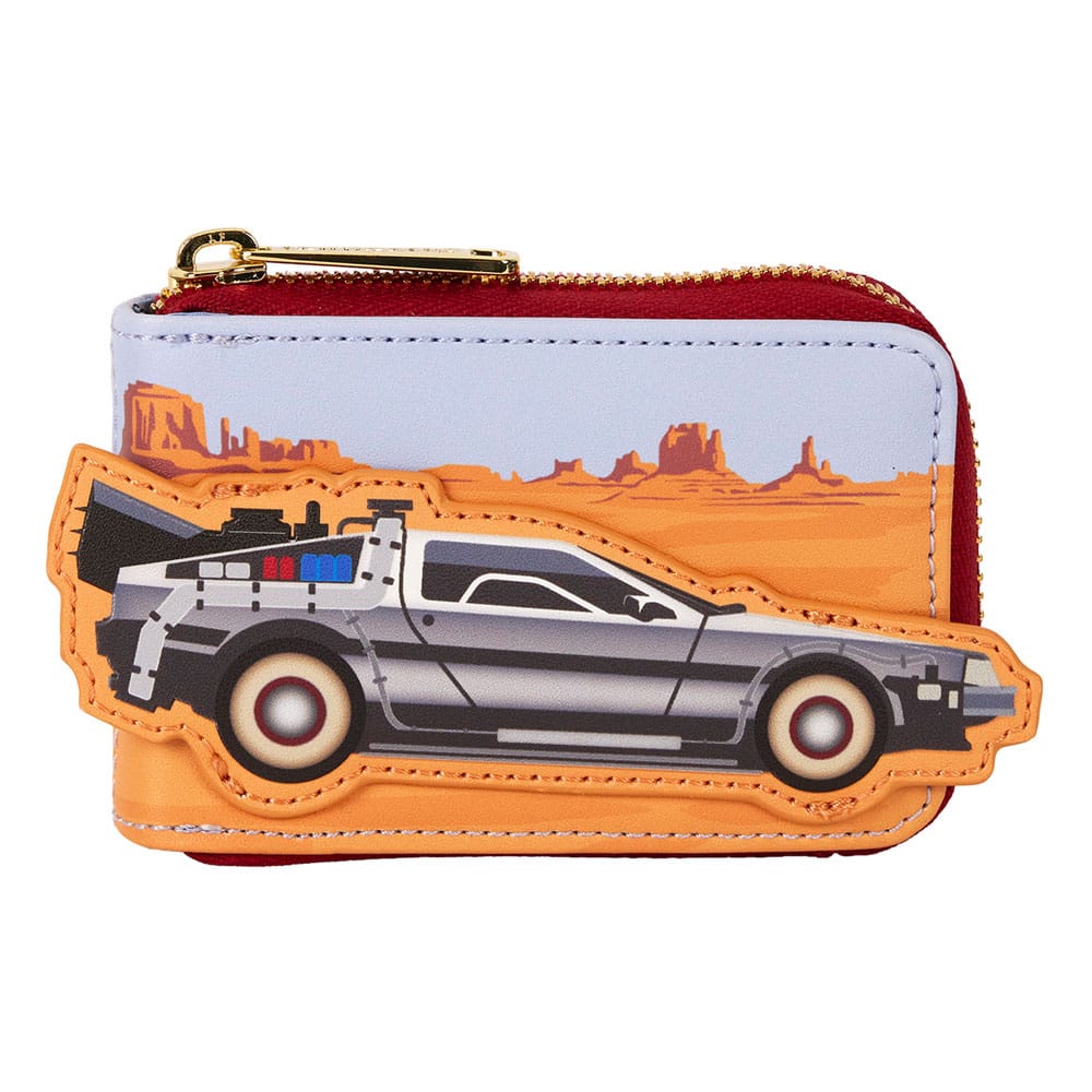 Loungefly 40th Anniversary Back To The Future Delorean Inspired Accordion Style Wallet for Everyday Use