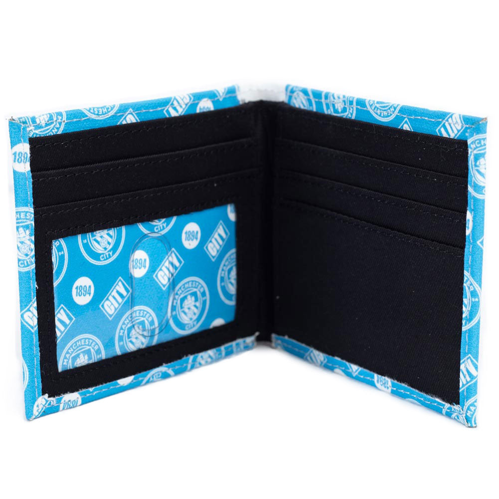 Manchester City Colorful Icon Canvas Bi - fold Wallet for Fans