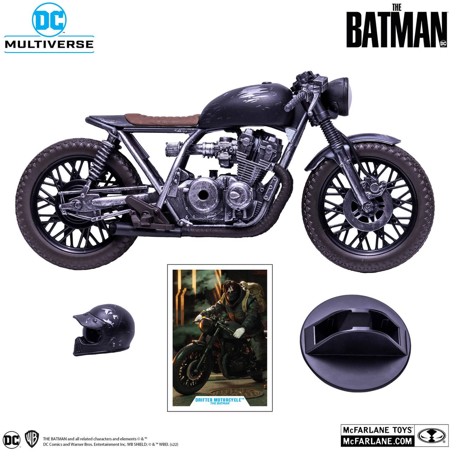 McFarlane DC Multiverse Collectible The Batman Themed Drifter Motorcycle Toy Vehicle