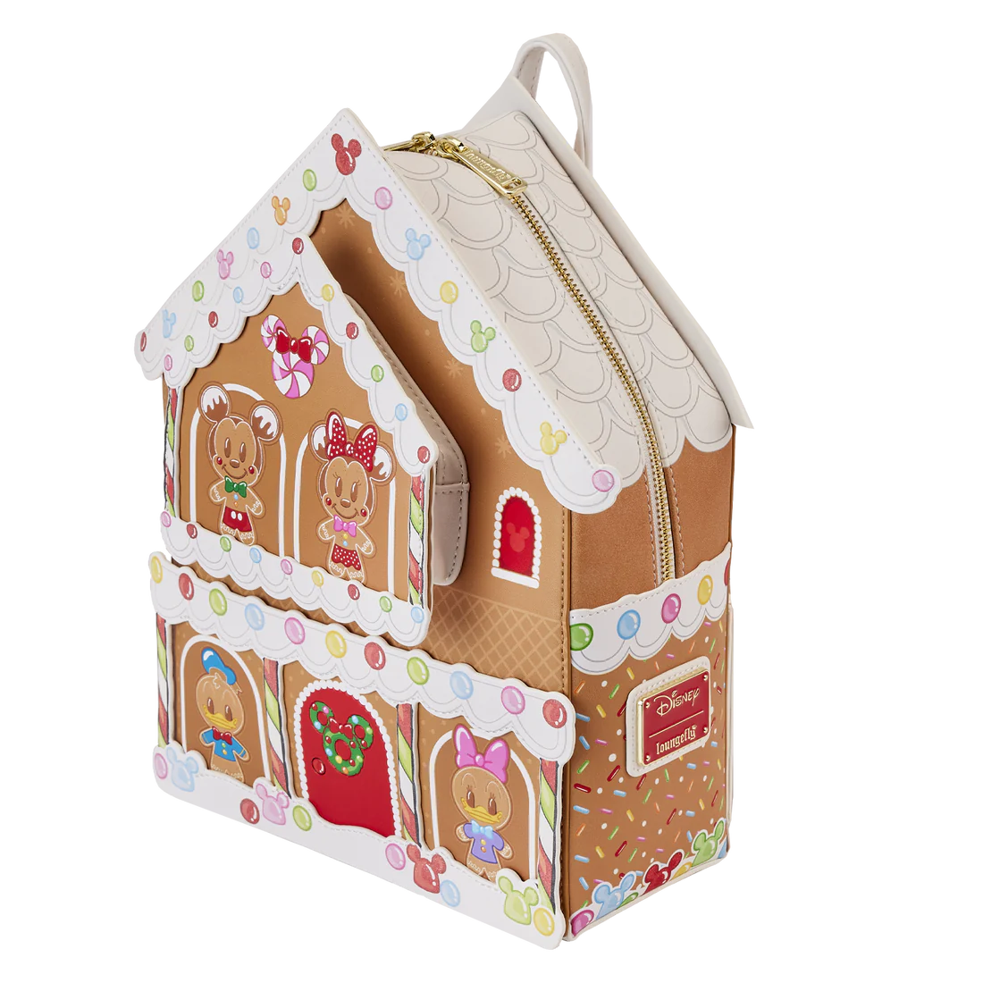 Loungefly Disney Mickey & Friends Themed Gingerbread House Design Mini Backpack for Holiday Lovers
