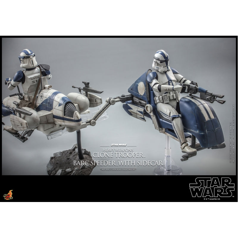 Hot Toys 1:6 Scale Star Wars Clone Wars Heavy - Weapons Trooper & BARC Speeder with Sidecar Set