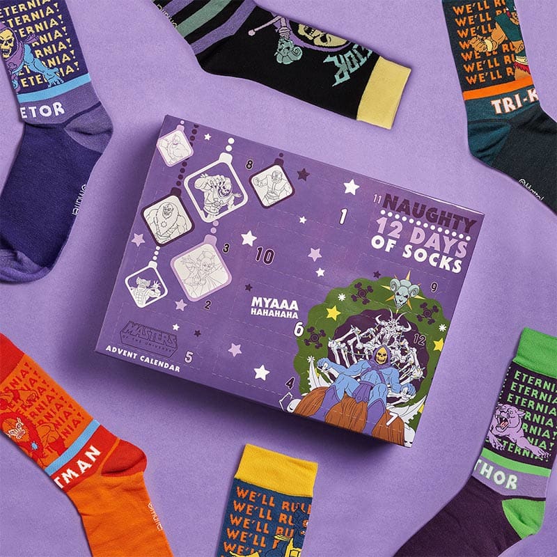 He-Man and the Masters Of The Universe ‘Naughty’ Themed 12 Days Of Socks Advent Calendar - A Fun and Festive Sock Gift Set