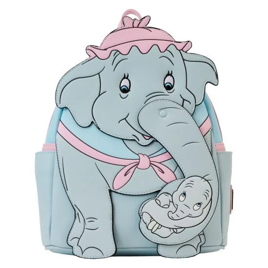 Loungefly Disney Mini Backpack Featuring Mrs. Jumbo Cradling Baby Dumbo in an Appliqued Trunk