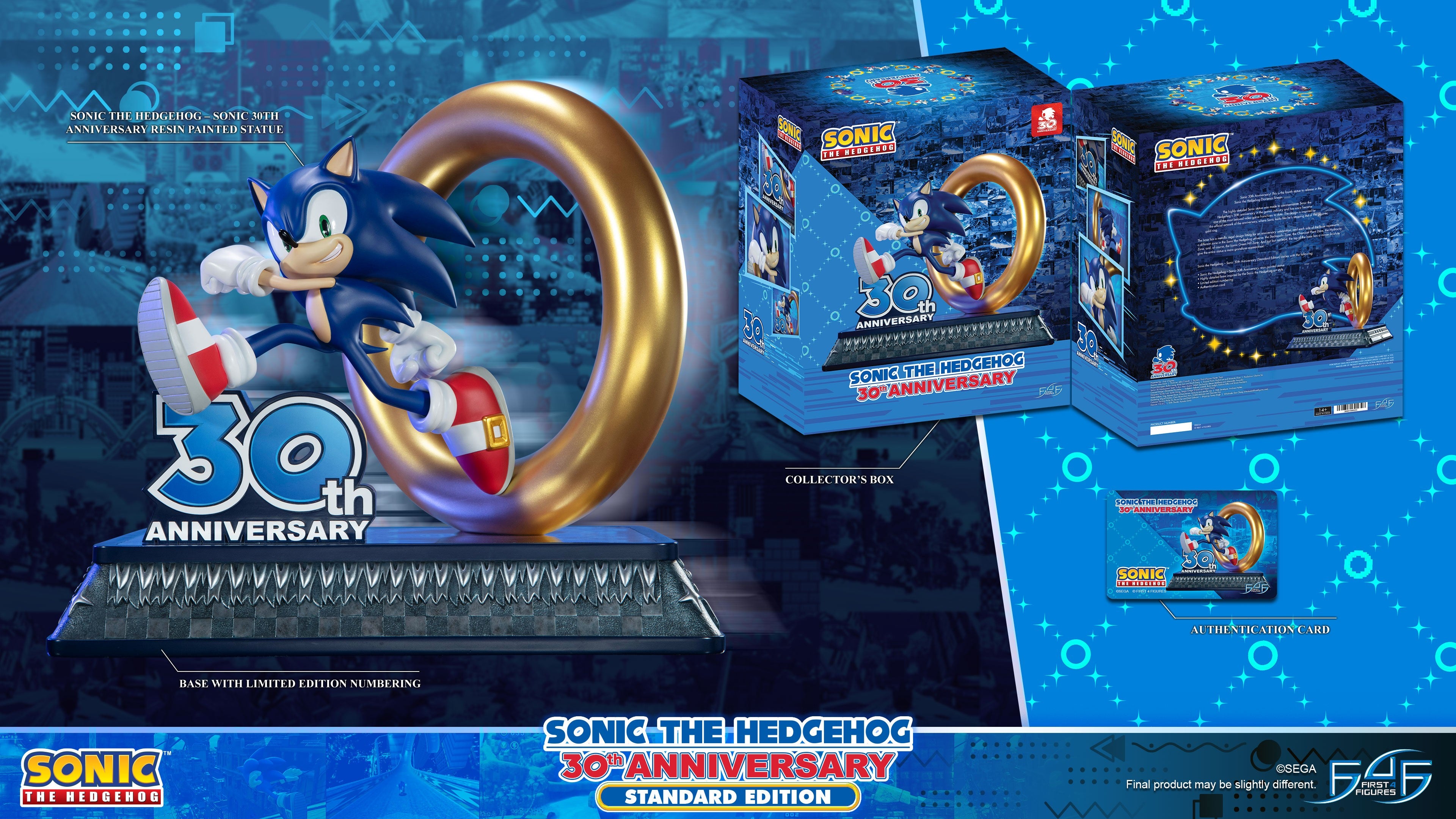 First4Figures Collectible Sonic The Hedgehog 30th Anniversary Sonic Statue for Gaming Enthusiasts