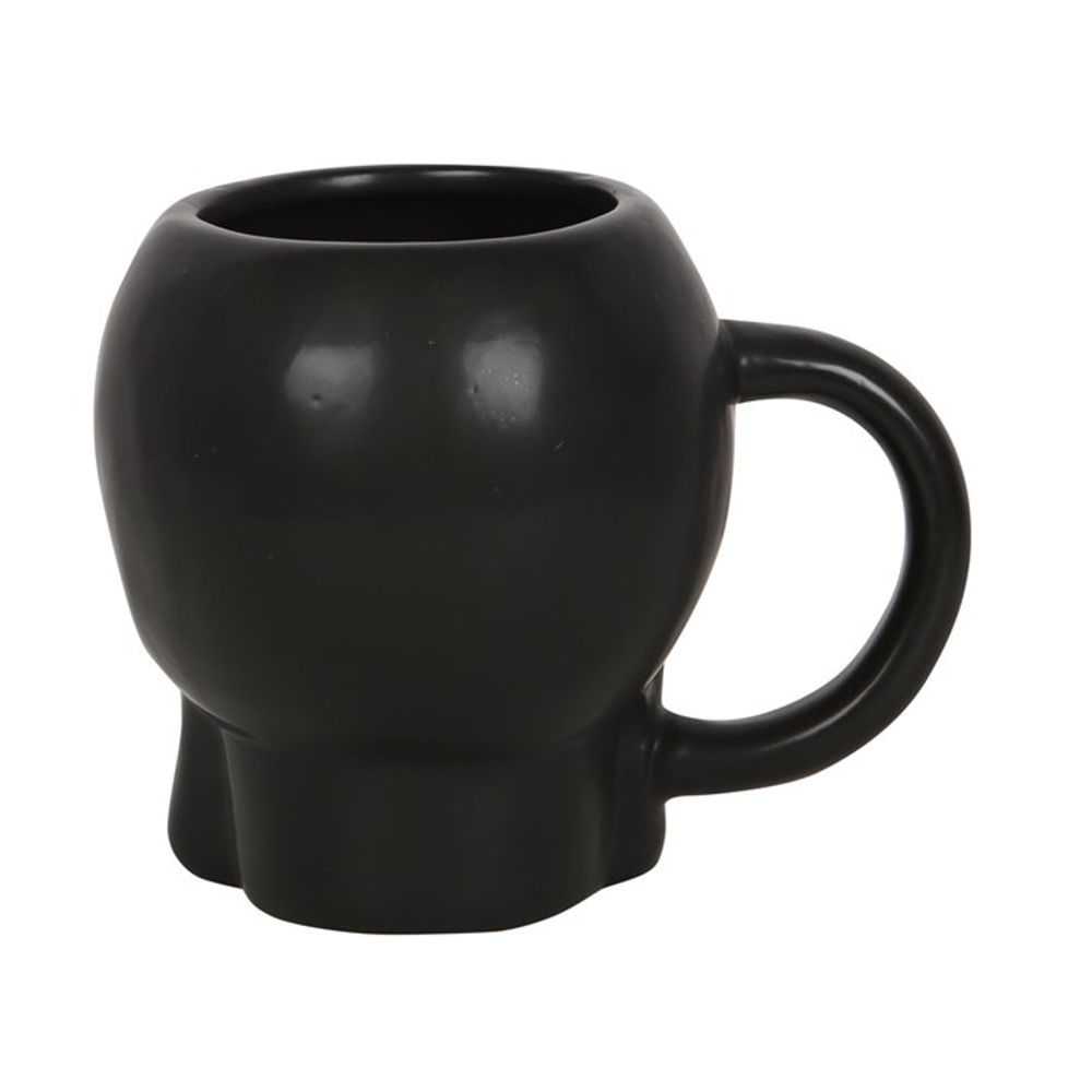 Matte Finish Black Decorative Skull-shaped Coffee Mug for Collections