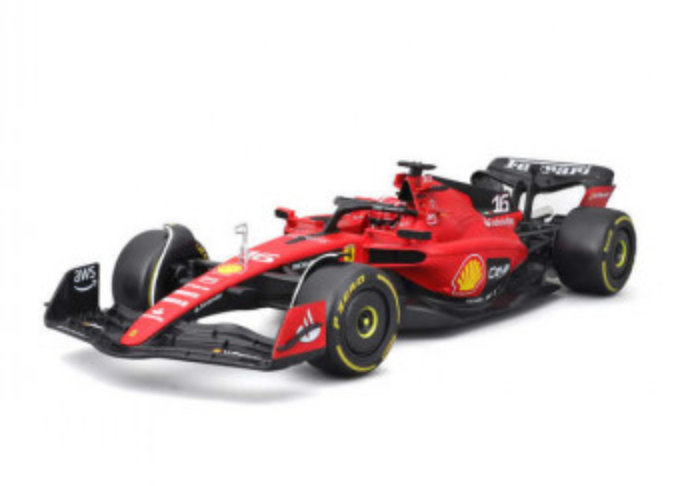 Official 1:43 Scale Diecast Model of Formula 1 Ferrari SF - 23 Driven by Charles Leclerc with Helmet