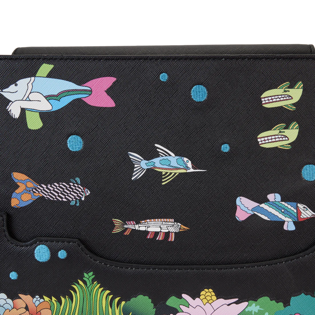 Loungefly Brand The Beatles Inspired Yellow Submarine Design Flap Pocket Crossbody Fashion Bag for Daily Use