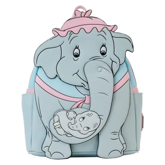 Loungefly Disney Mini Backpack Featuring Mrs. Jumbo Cradling Baby Dumbo in an Appliqued Trunk