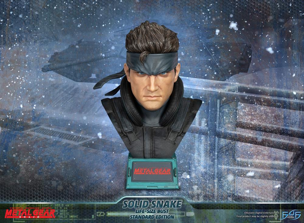 First4Figures Highly Detailed 1/1 Scale Life - Size Solid Snake Bust from Metal Gear Solid Video Game