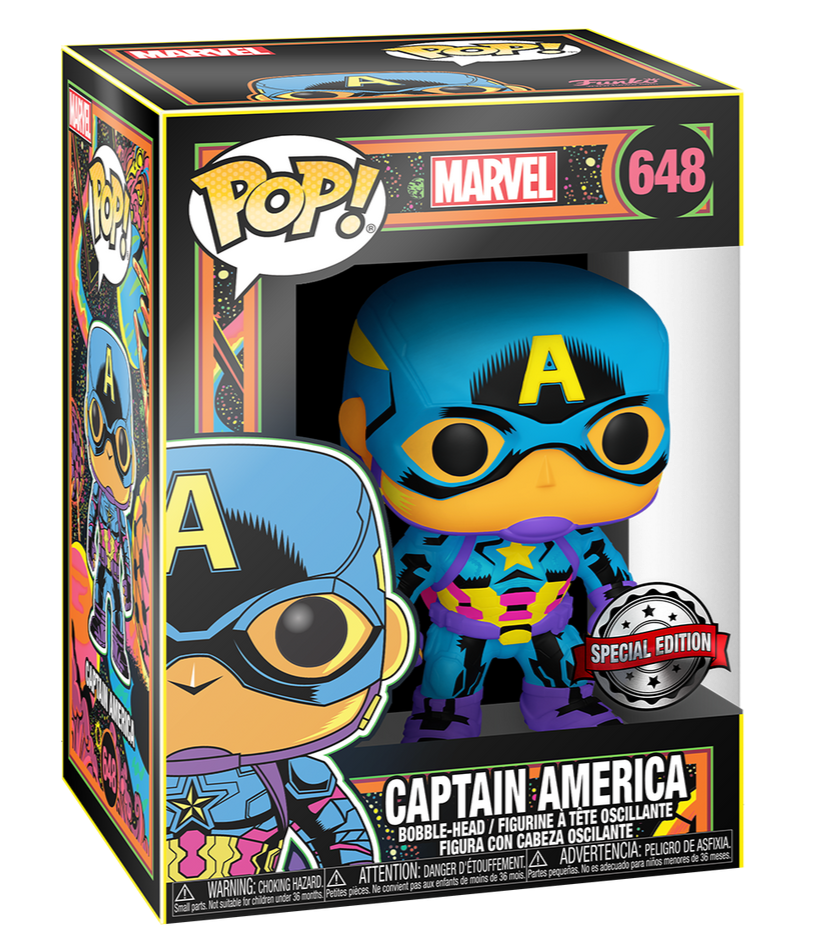 Marvel Black Light Captain America Collectible Funko Pop! Vinyl Action Figure