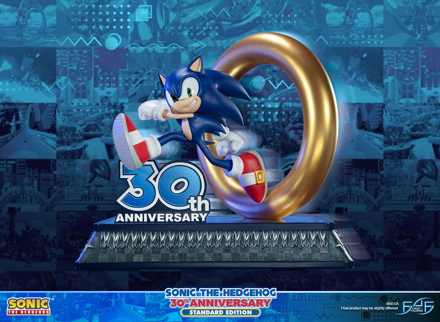 First4Figures Collectible Sonic The Hedgehog 30th Anniversary Sonic Statue for Gaming Enthusiasts