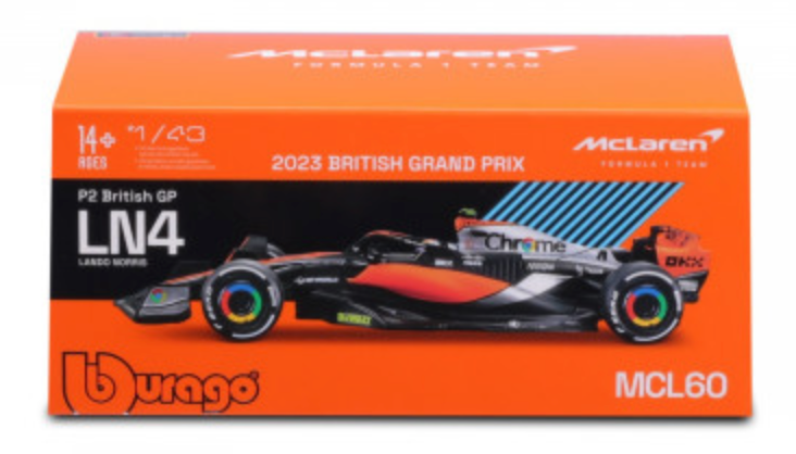 1:43 Scale Official Diecast Model of Formula 1 McLaren MCL60 Driven by Lando Norris with Helmet