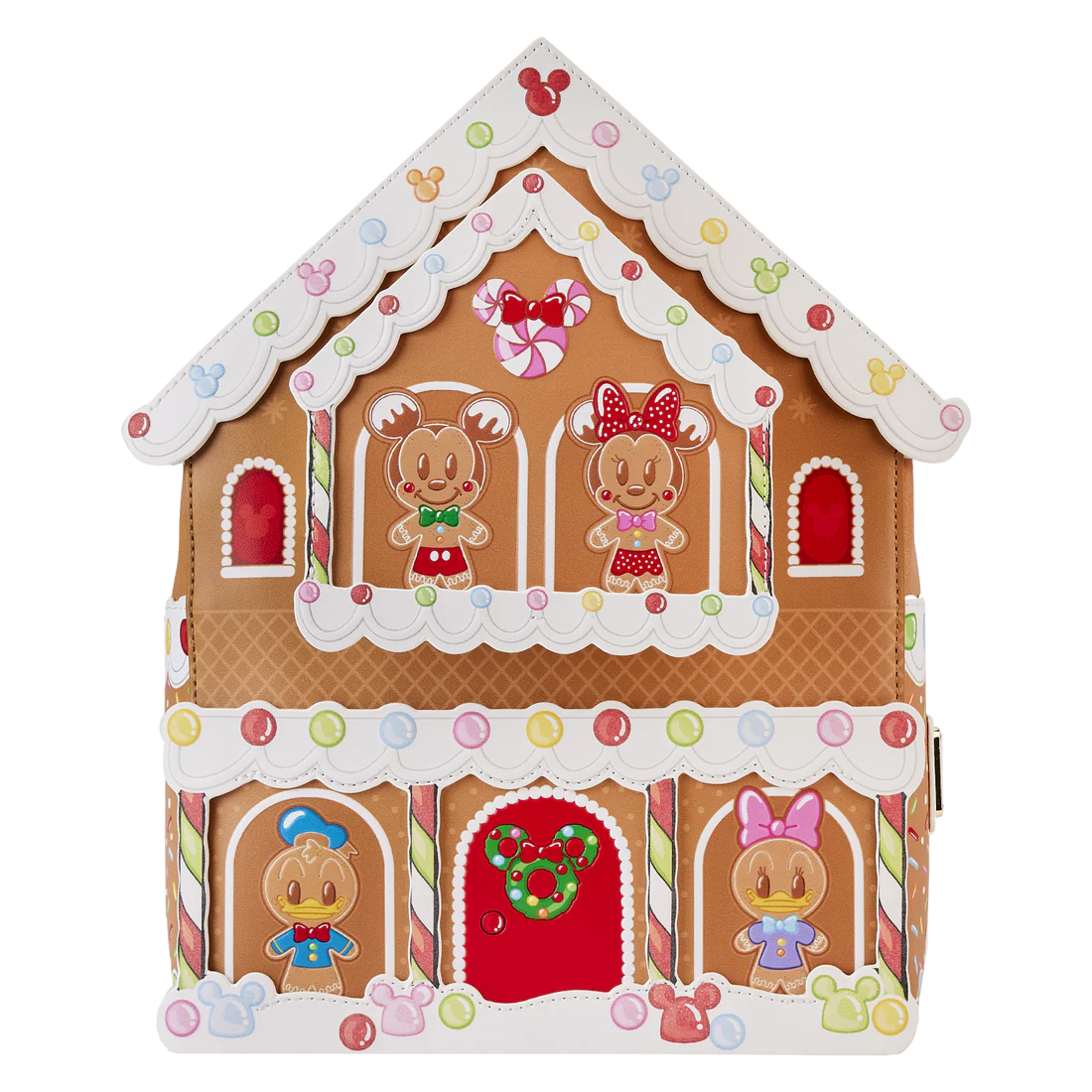 Loungefly Disney Mickey & Friends Themed Gingerbread House Design Mini Backpack for Holiday Lovers