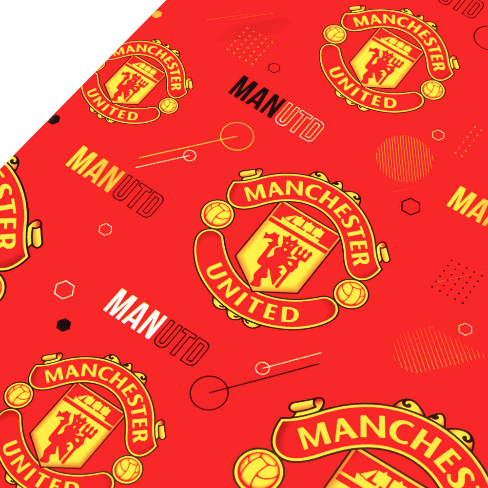 Manchester United Football Club Decorative Text Gift Wrapping Paper Set