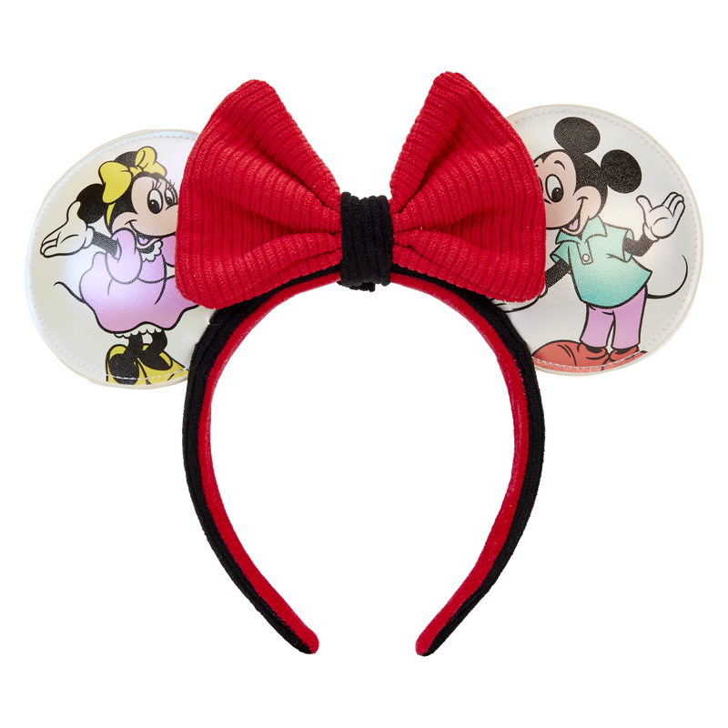 Loungefly Disney100 Iridescent Mini Backpack with Mickey & Friends Print and Ear Headband