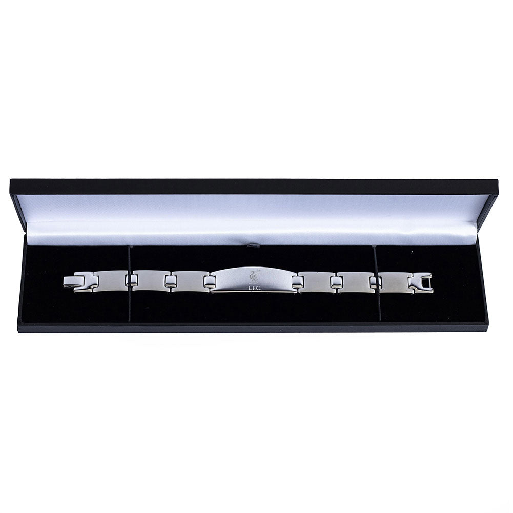 Stunning Liverpool FC Oval Plate Stainless Steel Link Bracelet for Fans