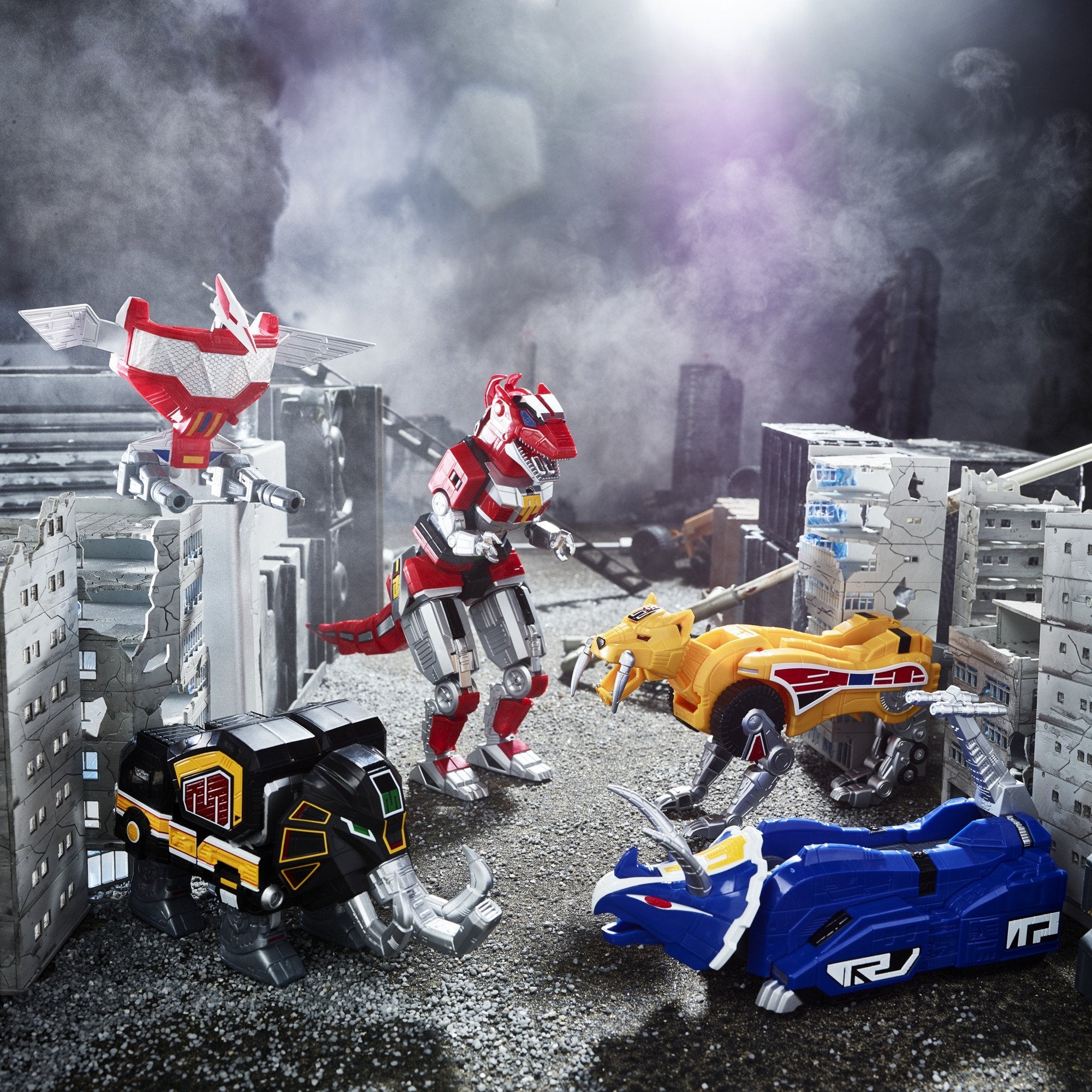 Hasbro Power Rangers Lightning Collection Premium Collectible Zord Ascension Project Mighty Morphin Dino Megazord Figure Set