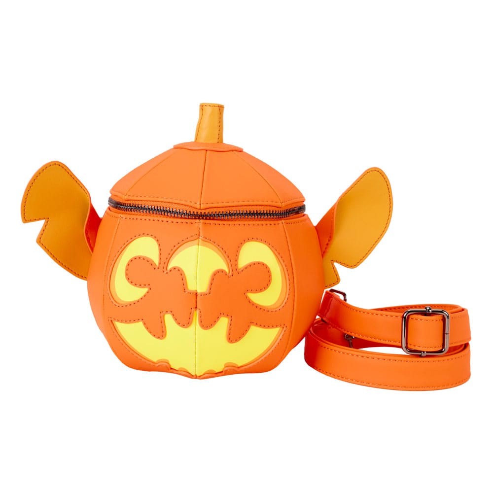 Loungefly Disney Glow-in-the-Dark Stitch Pumpkin-Shaped Crossbody Bag