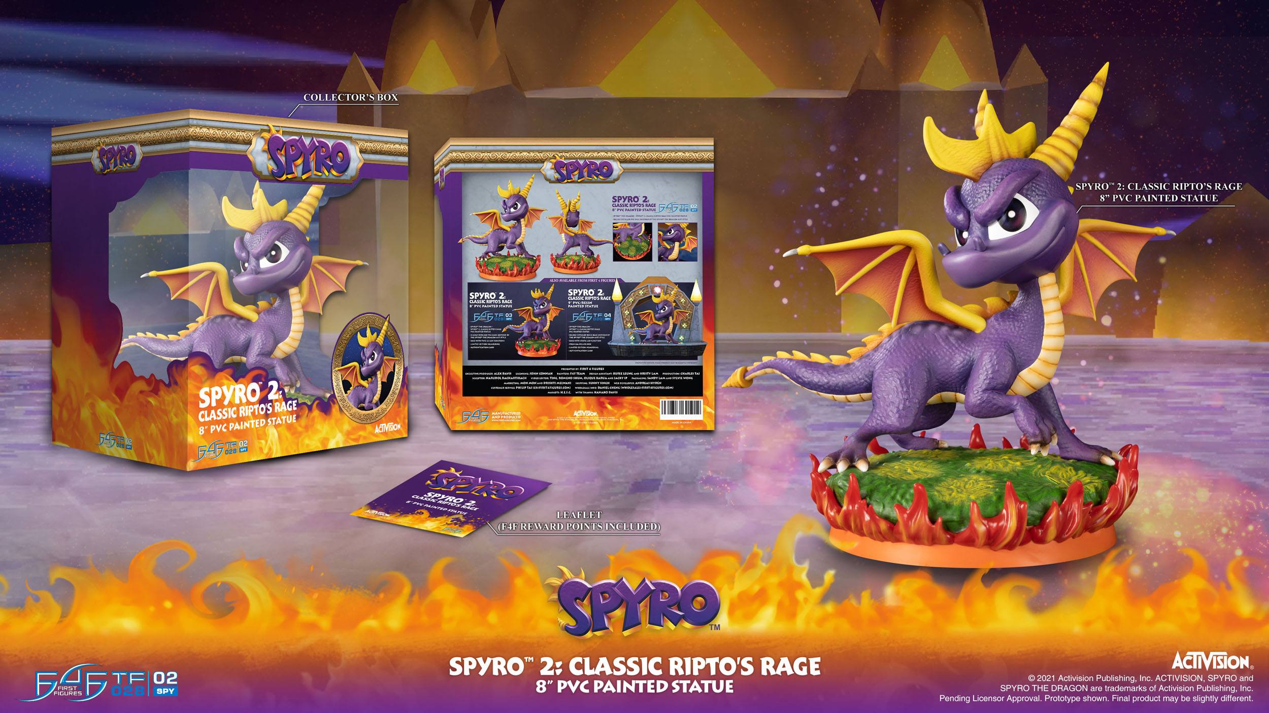 First 4 Figures 8 - Inch PVC Collectible Statue of Spyro The Dragon from Spyro 2: Classic Ripto's Rage