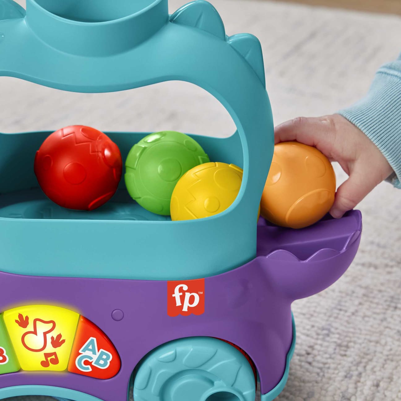 Fisher-Price Interactive Ball Popper Pull Toy - Poppin’ Triceratops for Toddlers' Prehistoric Fun