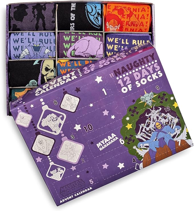 He-Man and the Masters Of The Universe ‘Mischievous’ 12 Days Of Socks Christmas Advent Calendar - A Fun and Cozy Gift Idea