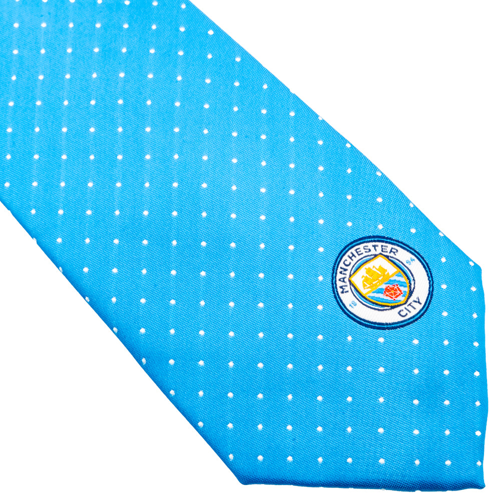 Manchester City Football Club Sky Blue Polyester Necktie for Fans