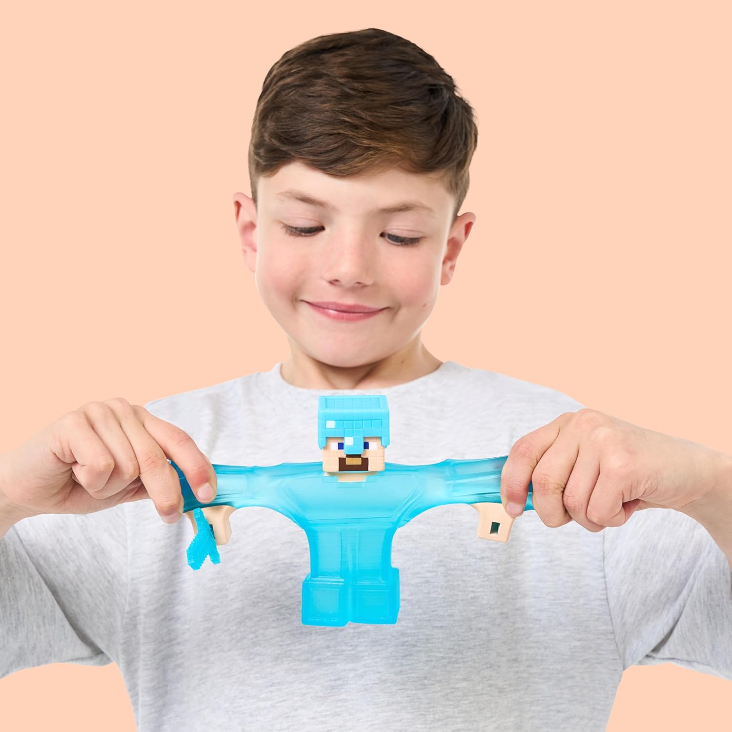 Stretchy Heroes of Goo Jit Zu: Minecraft Steve with Diamond Armor & Sword