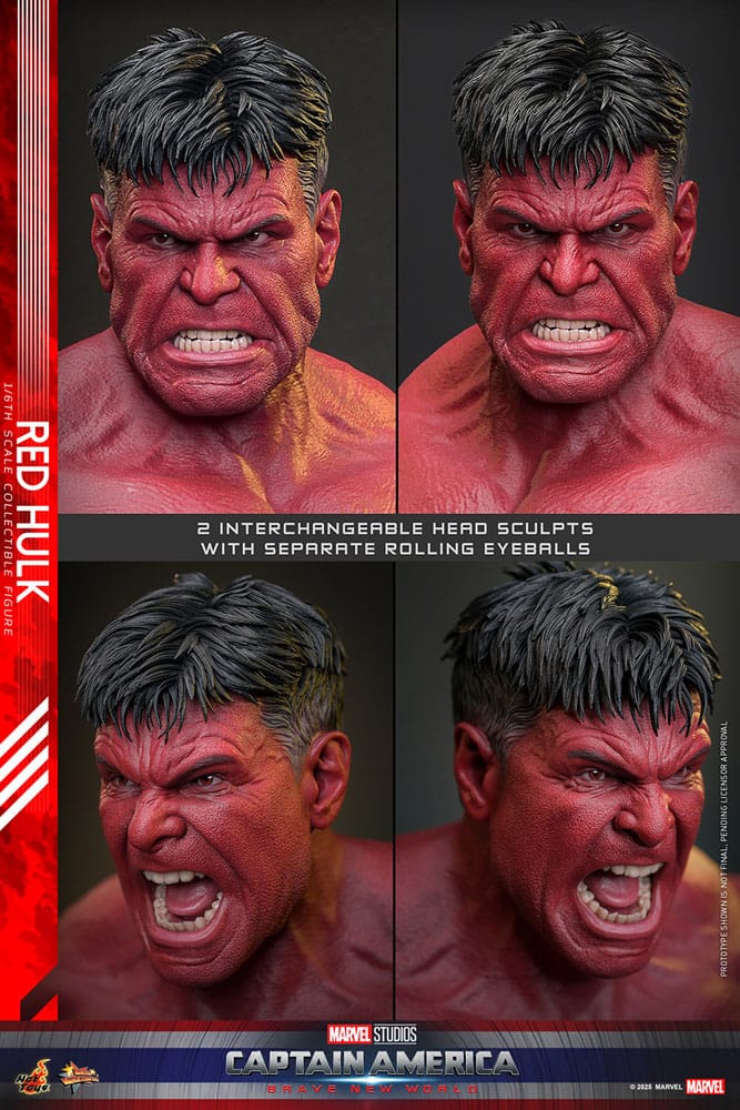 Hot Toys 1/6th Scale Collectible Action Figure of Red Hulk from Captain America: Brave New World