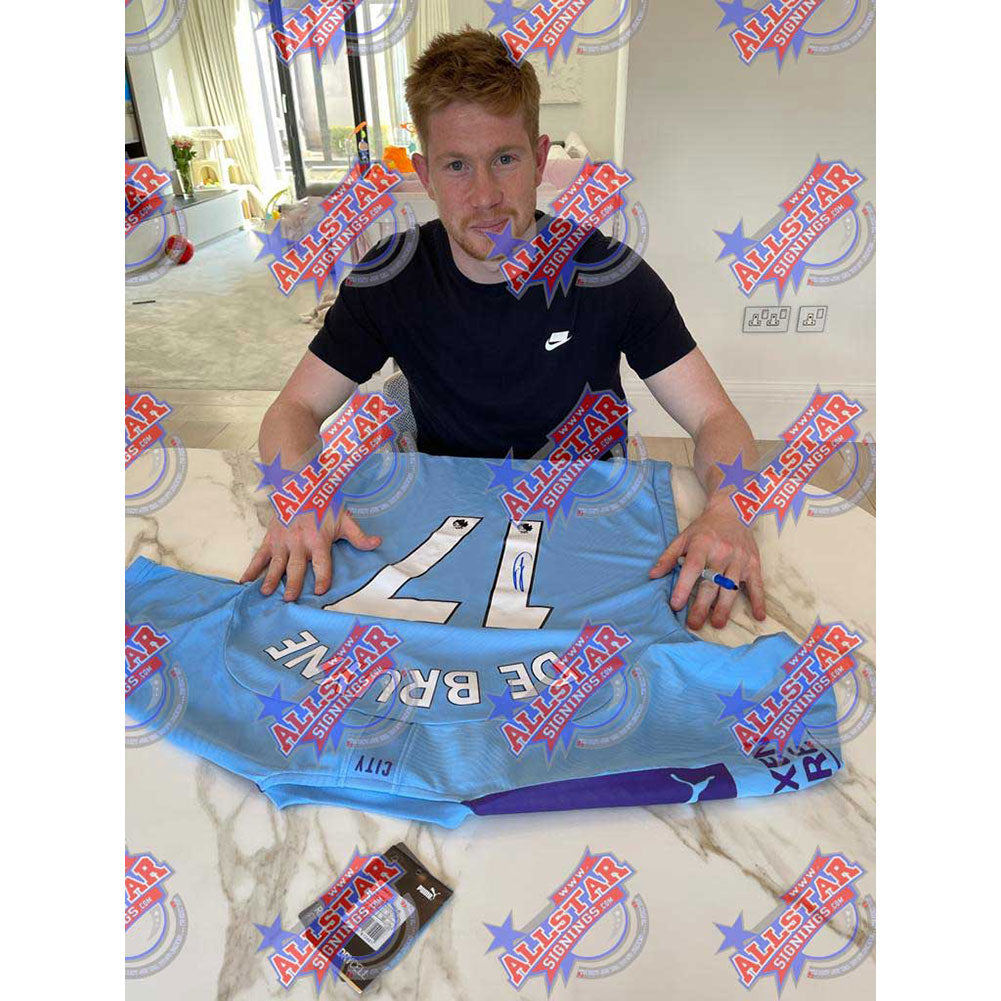 Authentic Kevin De Bruyne Signed 2019 - 2020 Manchester City FC Replica Shirt