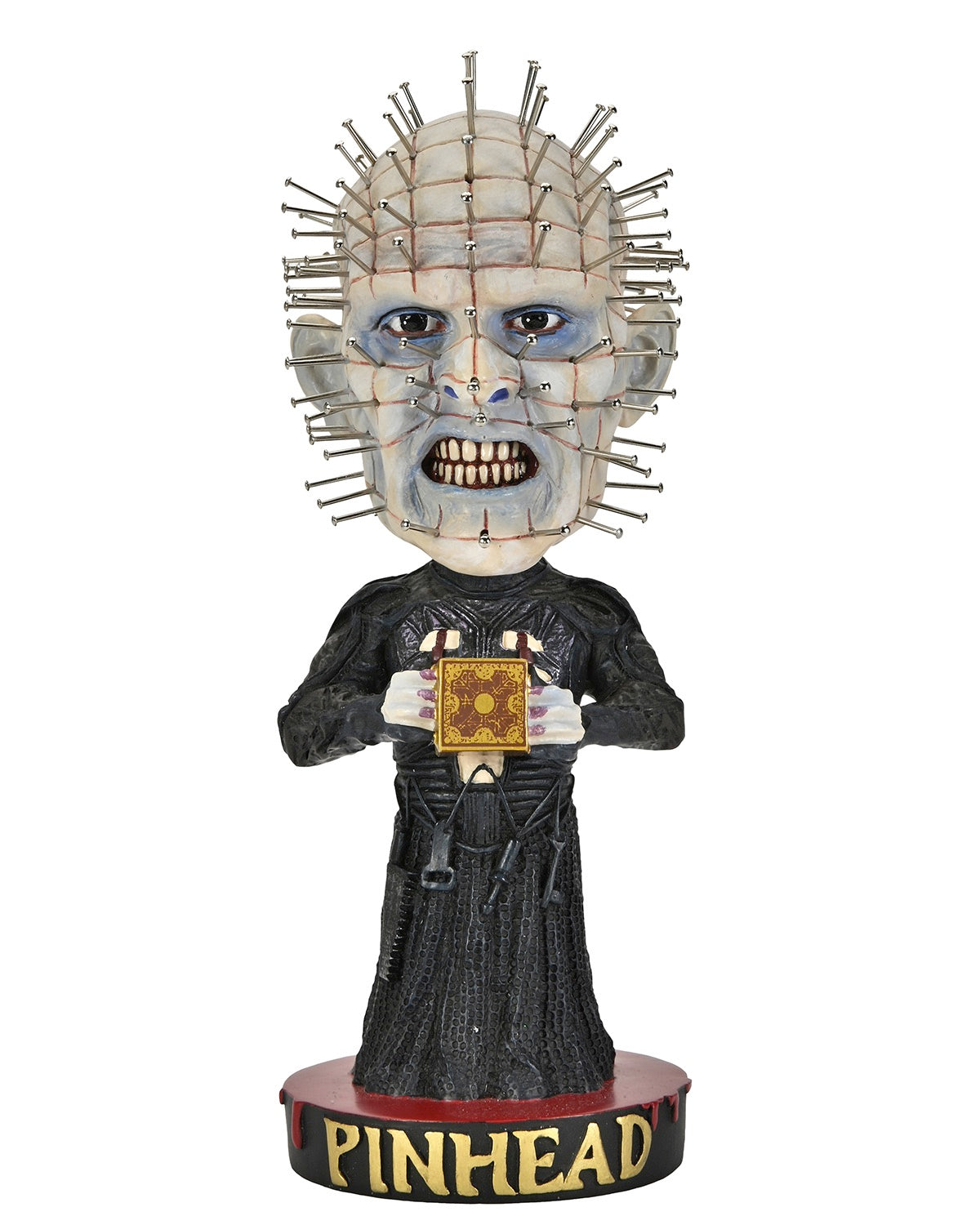 Collectible Hellraiser Pinhead Bobble - Head Knocker with Hand - Inserted Pins