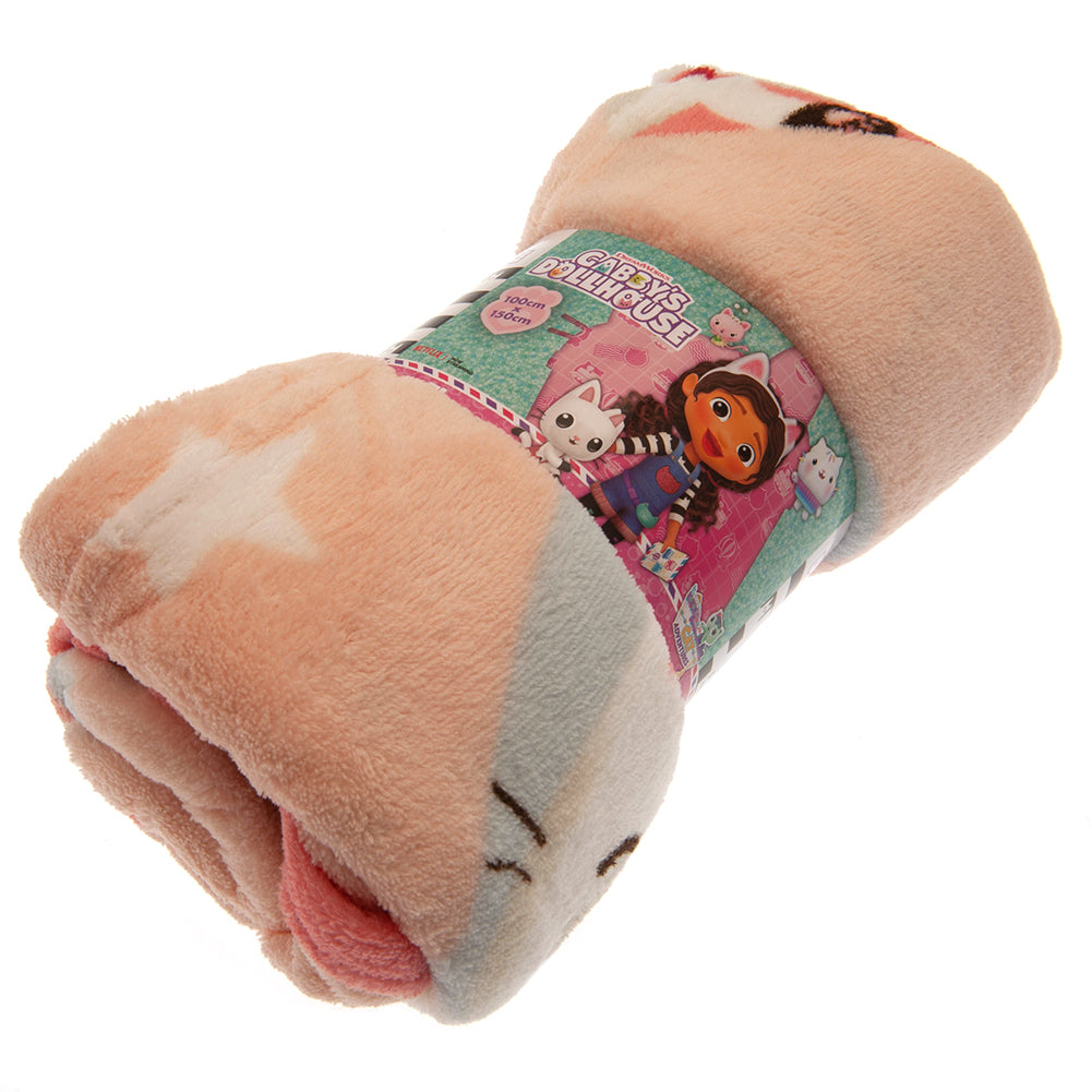 Gabby's Dollhouse Premium Polyester Fleece Blanket with Heart and Star Design