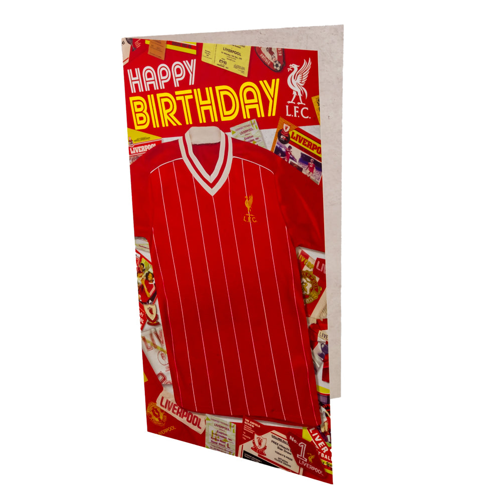 Retro Style Liverpool FC Shirt Design Birthday Card