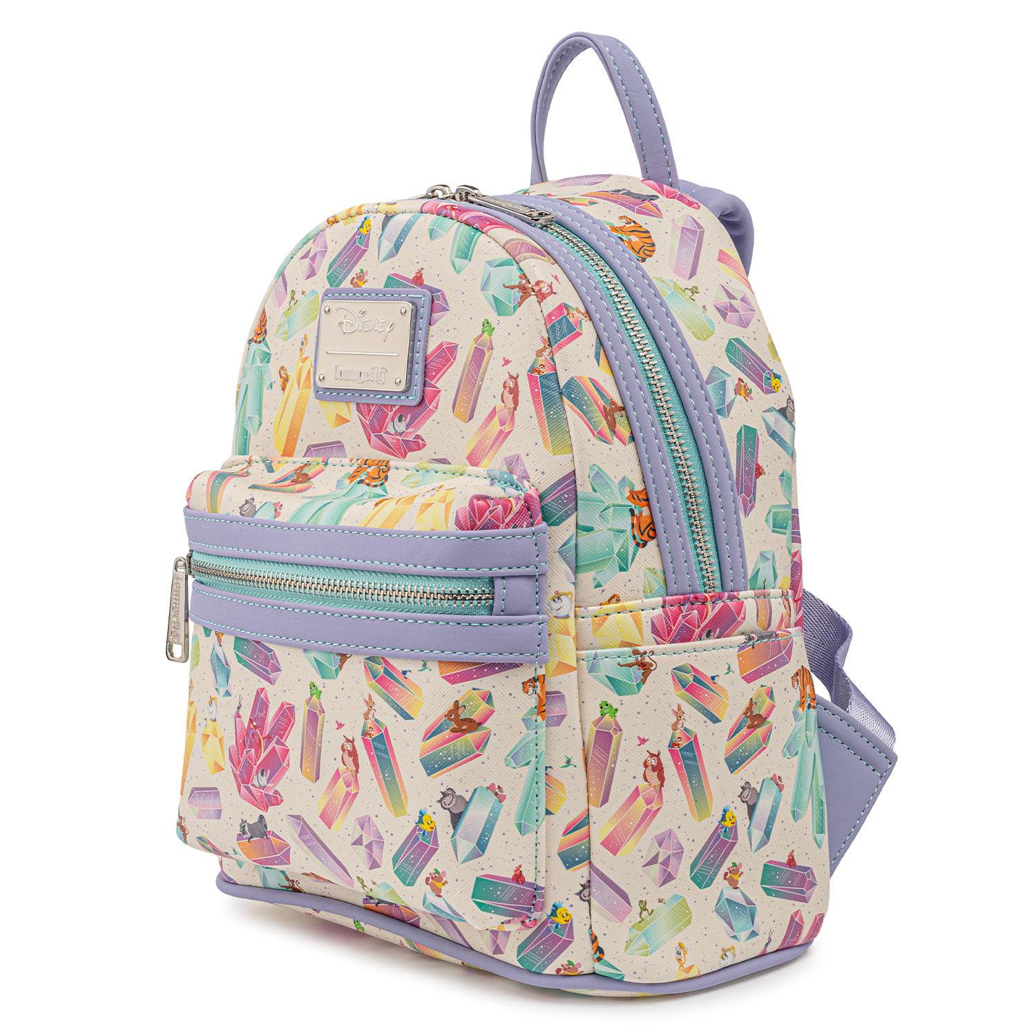 Loungefly Disney All-Over-Print Crystal Sidekicks Mini Backpack for Fashionable Carry