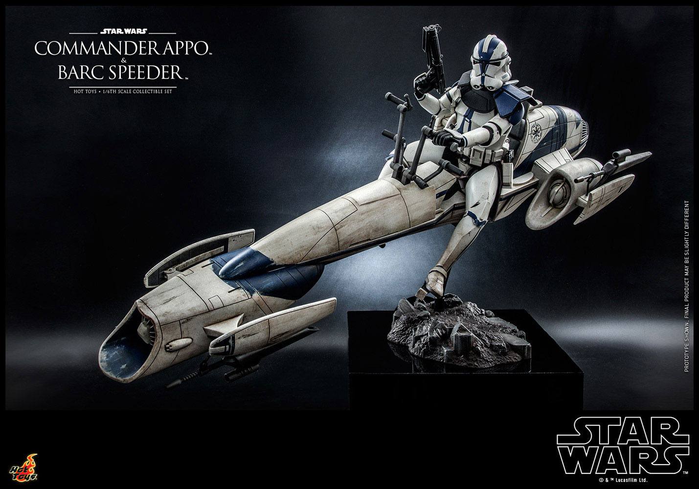 Hot Toys 1:6 Scale Star Wars Clone Wars - Detailed Commander Appo with BARC Speeder Set