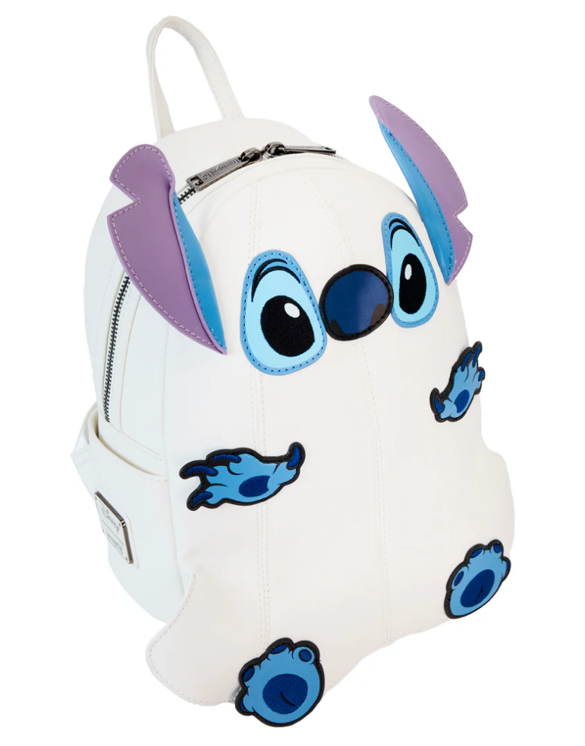Loungefly Disney Mini Backpack Featuring Stitch in Ghost Cosplay Costume