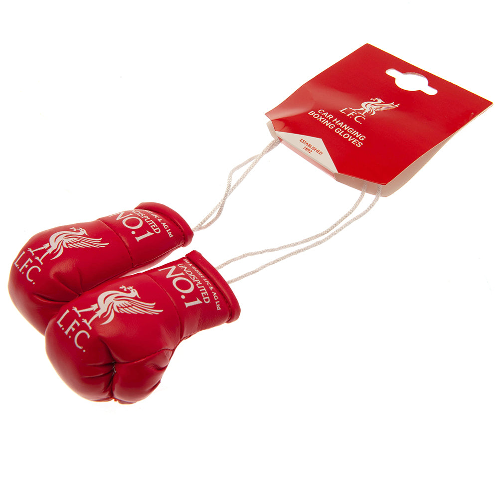 Authentic Liverpool FC Red Miniature Boxing Gloves with Distinctive Design